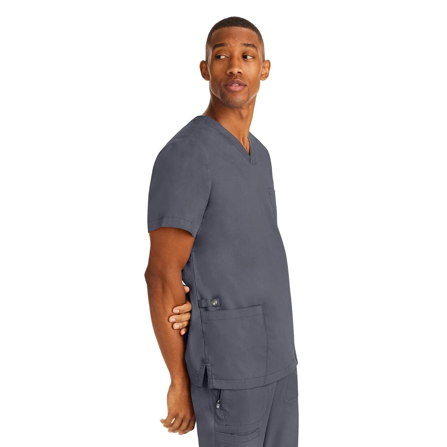 Healing Hands Purple Label Scrubs 2331 Jake Top Men Pewter