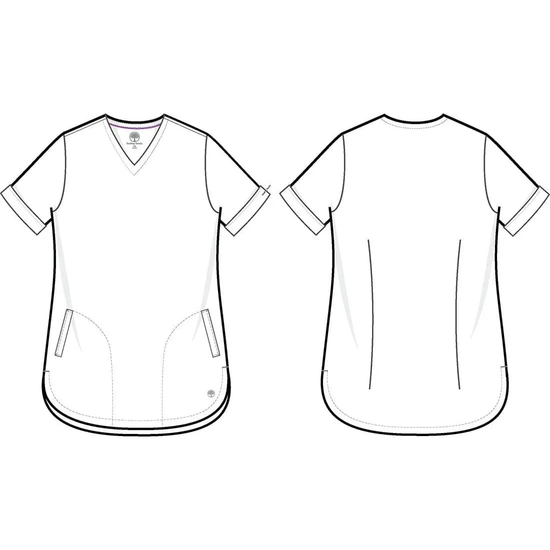 Healing Hands Purple Label Scrubs 2353 Joy Camo Top Women Navy