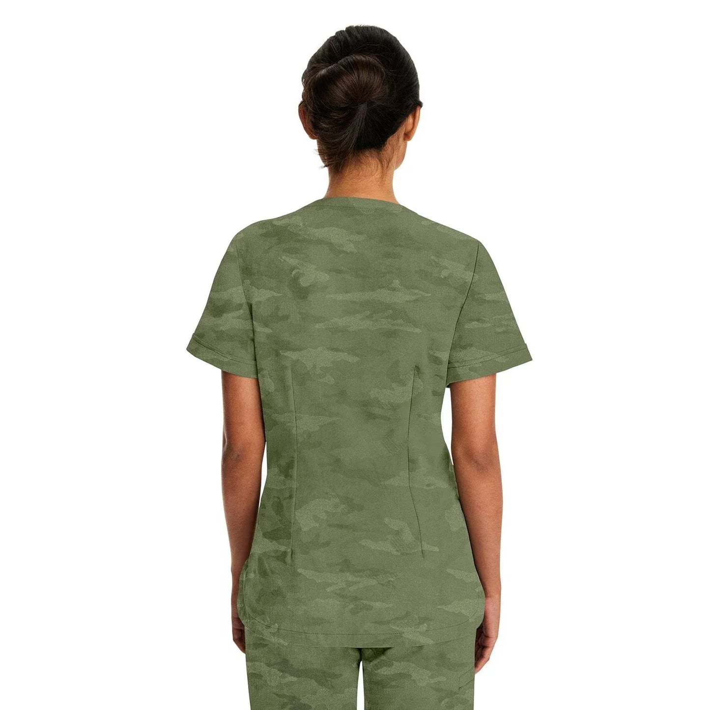Healing Hands Purple Label Scrubs 2353 Joy Camo Top Women Olive