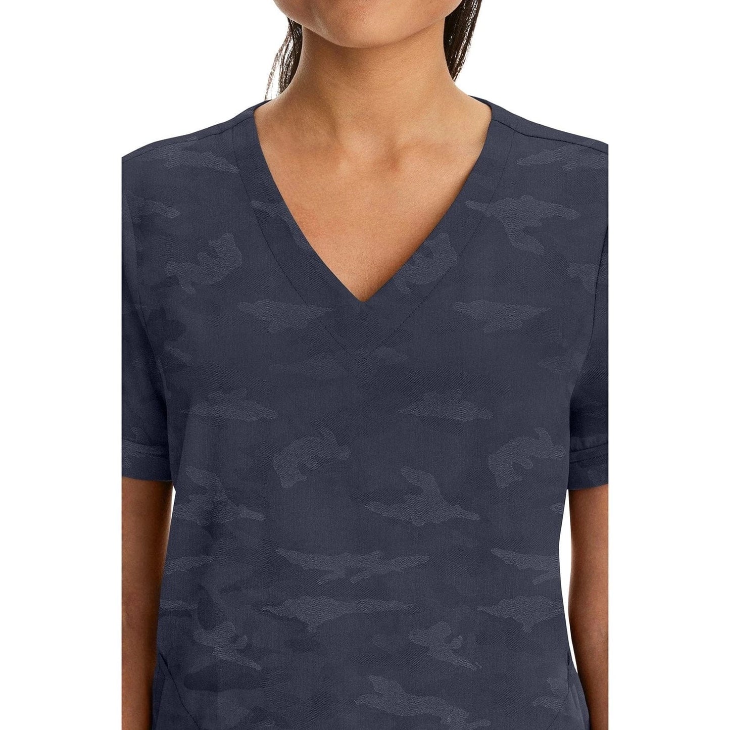 Healing Hands Purple Label Scrubs 2353 Joy Camo Top Women Pewter