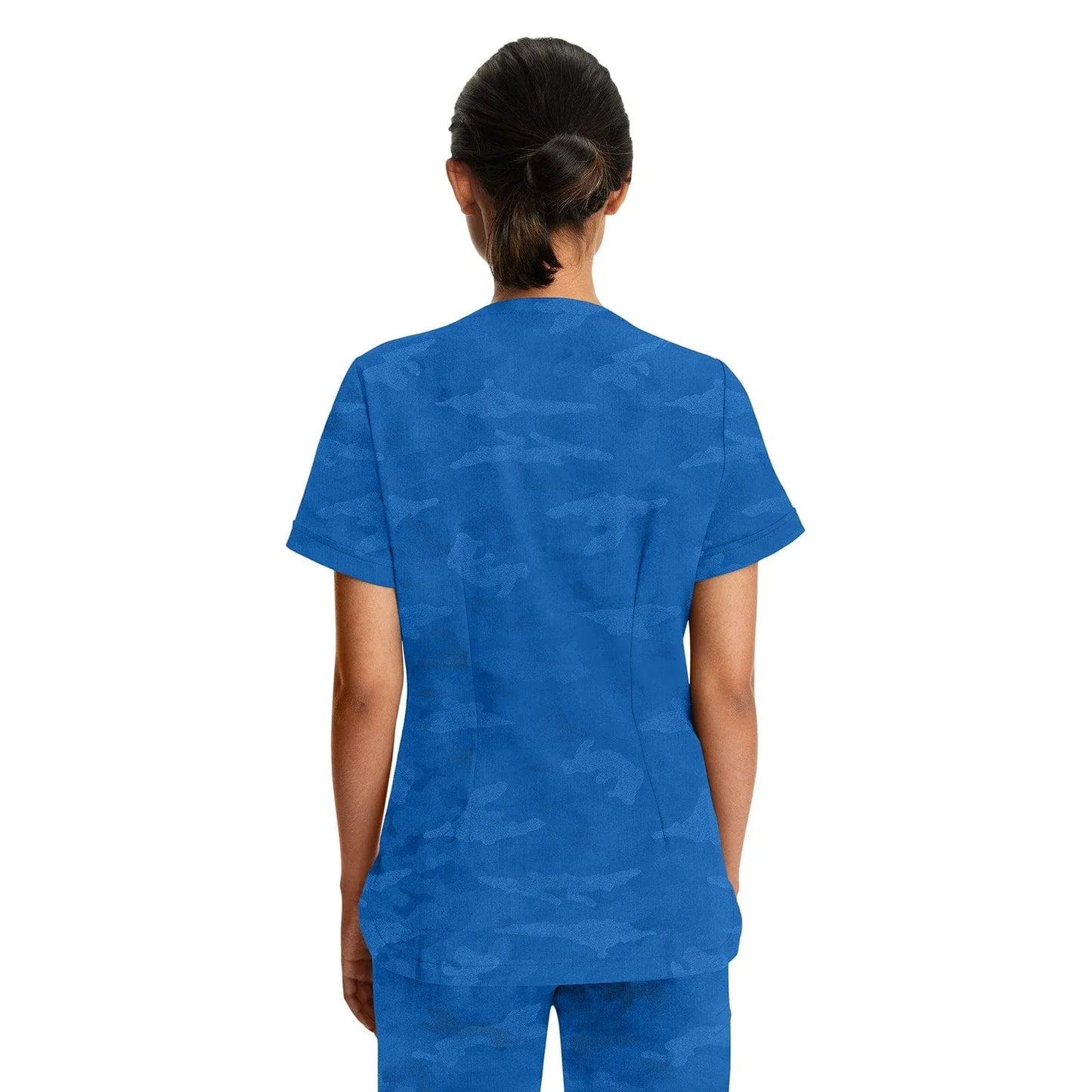 Healing Hands Purple Label Scrubs 2353 Joy Camo Top Women Royal