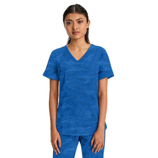 Healing Hands Purple Label Scrubs 2353 Joy Camo Top Women Royal