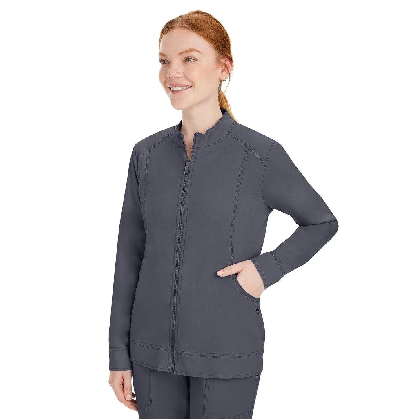 Healing Hands Purple Label Scrubs 5038 Dakota Jacket Women Pewter