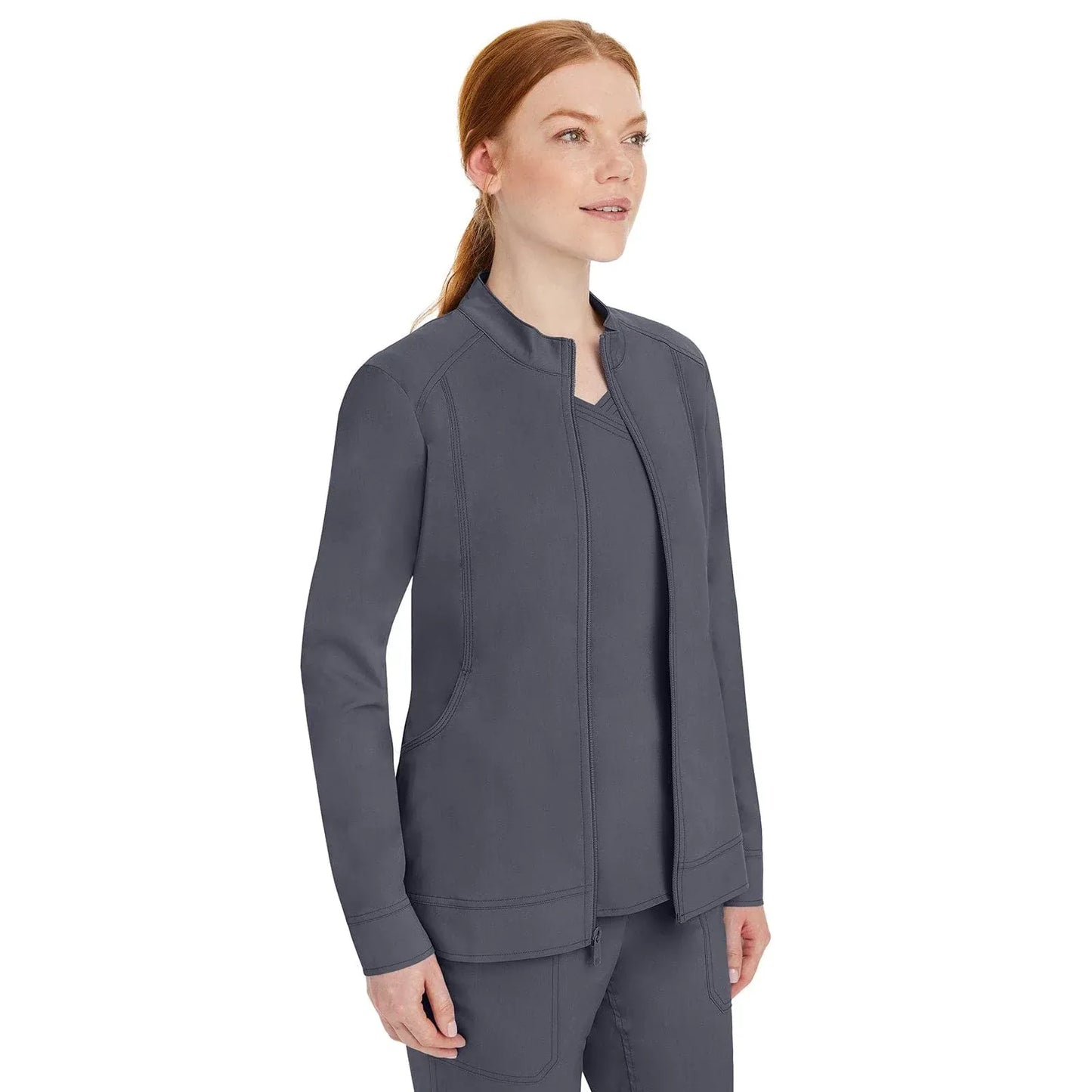 Healing Hands Purple Label Scrubs 5038 Dakota Jacket Women Pewter