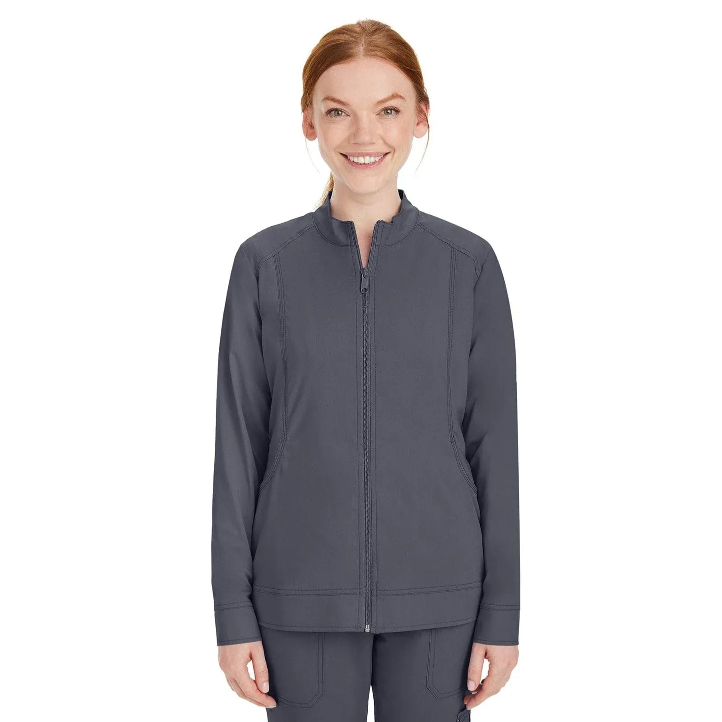Healing Hands Purple Label Scrubs 5038 Dakota Jacket Women Pewter