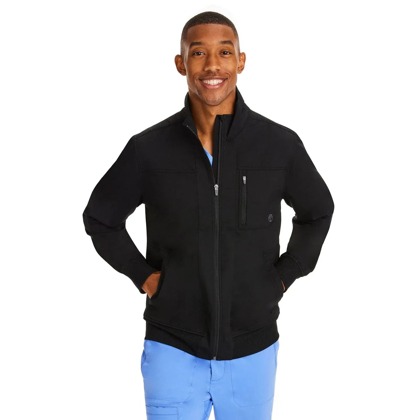 Healing Hands Purple Label Scrubs 5530 Jonathan Bomber Jacket Men Black