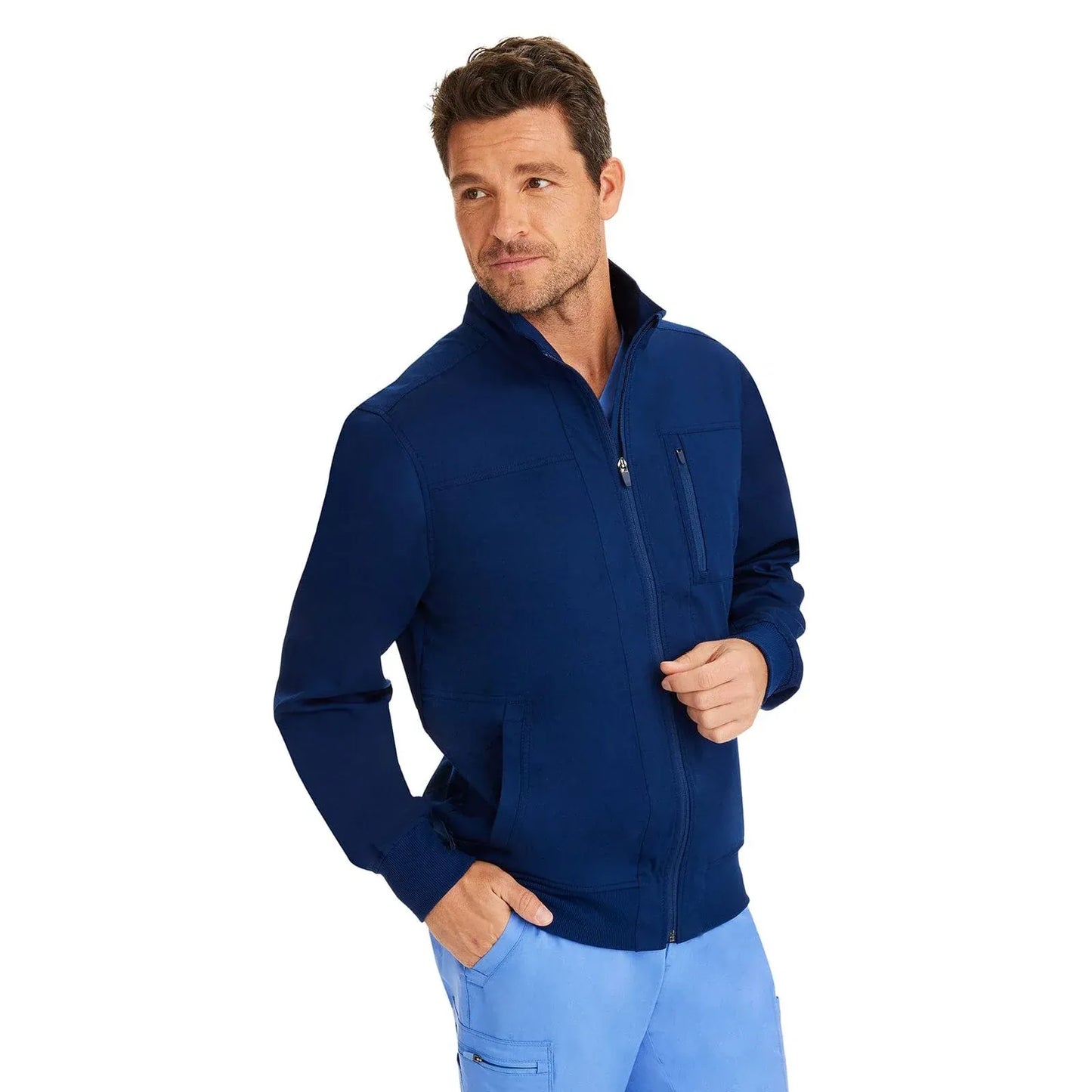 Healing Hands Purple Label Scrubs 5530 Jonathan Bomber Jacket Men Navy