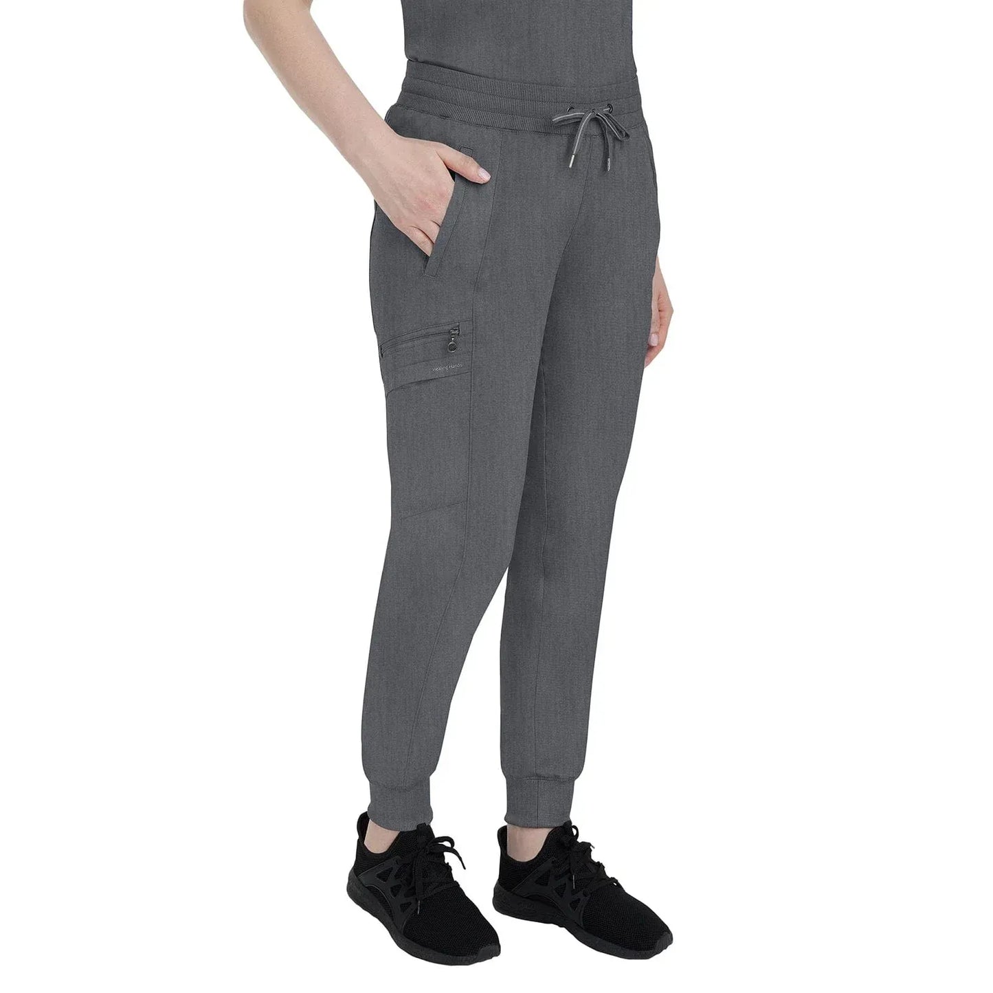 Healing Hands Purple Label Scrubs 9244 Toby Jogger Pant Women Heather Grey