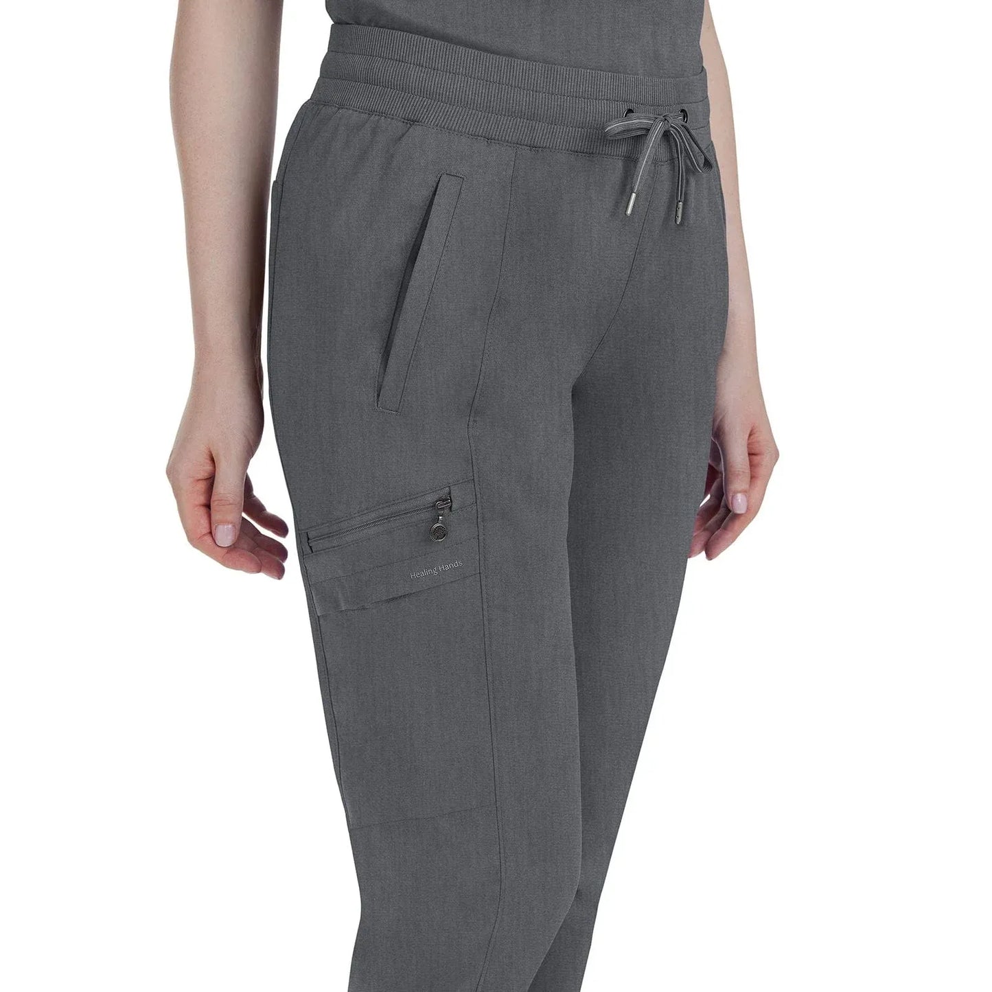 Healing Hands Purple Label Scrubs 9244 Toby Jogger Pant Women Heather Grey