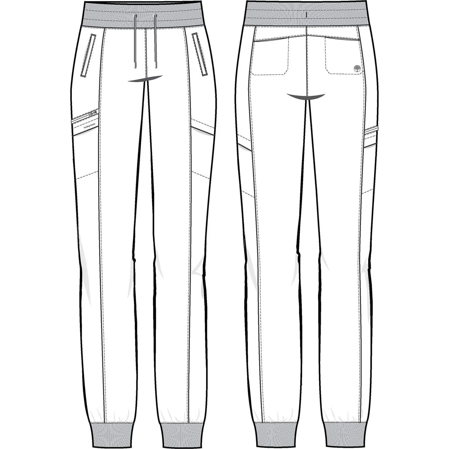 Healing Hands Purple Label Scrubs 9244 Toby Jogger Pant Women Pewter