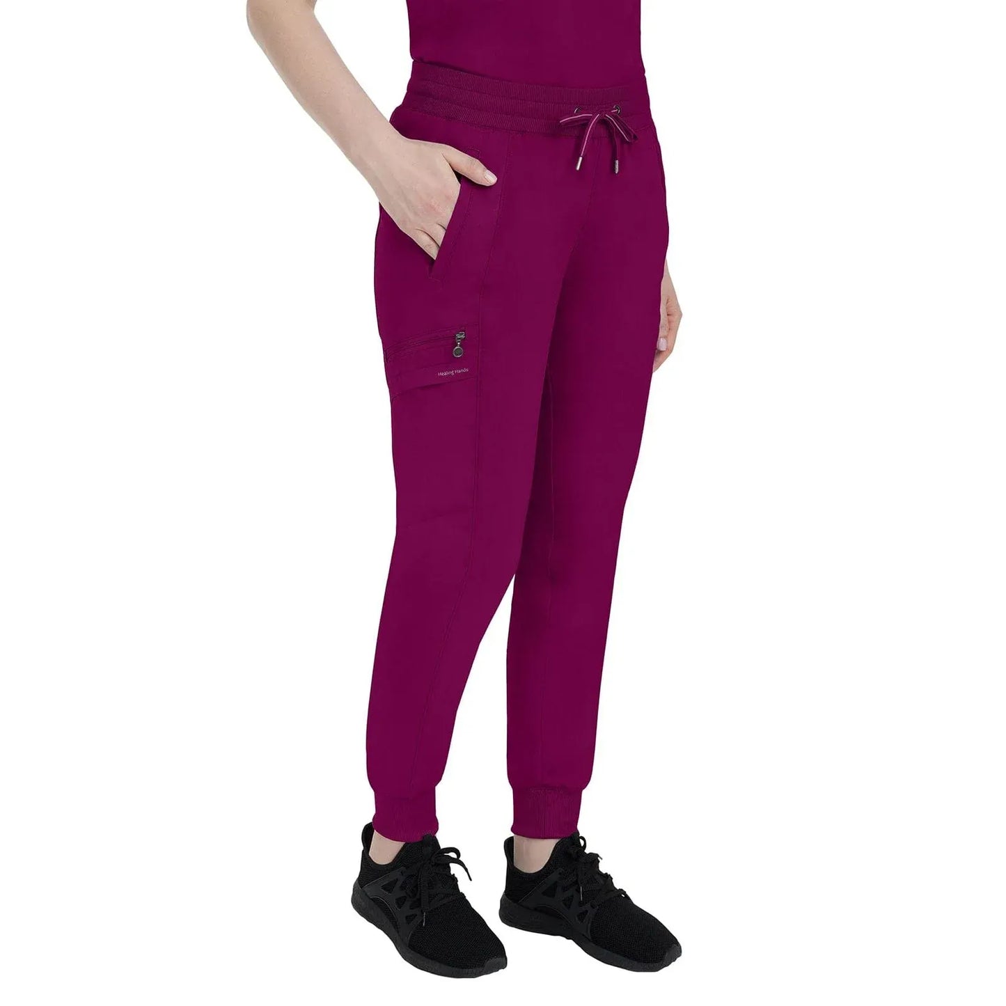 Healing Hands Purple Label Scrubs 9244 Toby Jogger Pant Women Wine