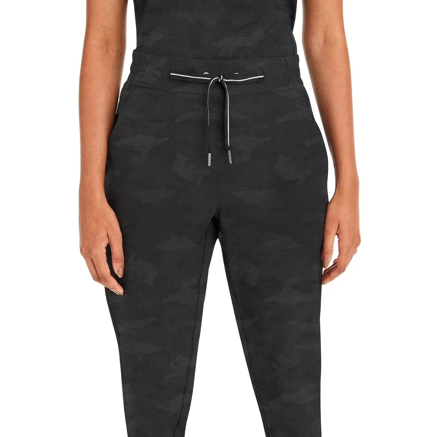 Healing Hands Purple Label Scrubs 9350 Tate Jogger Camo Pant Women Black