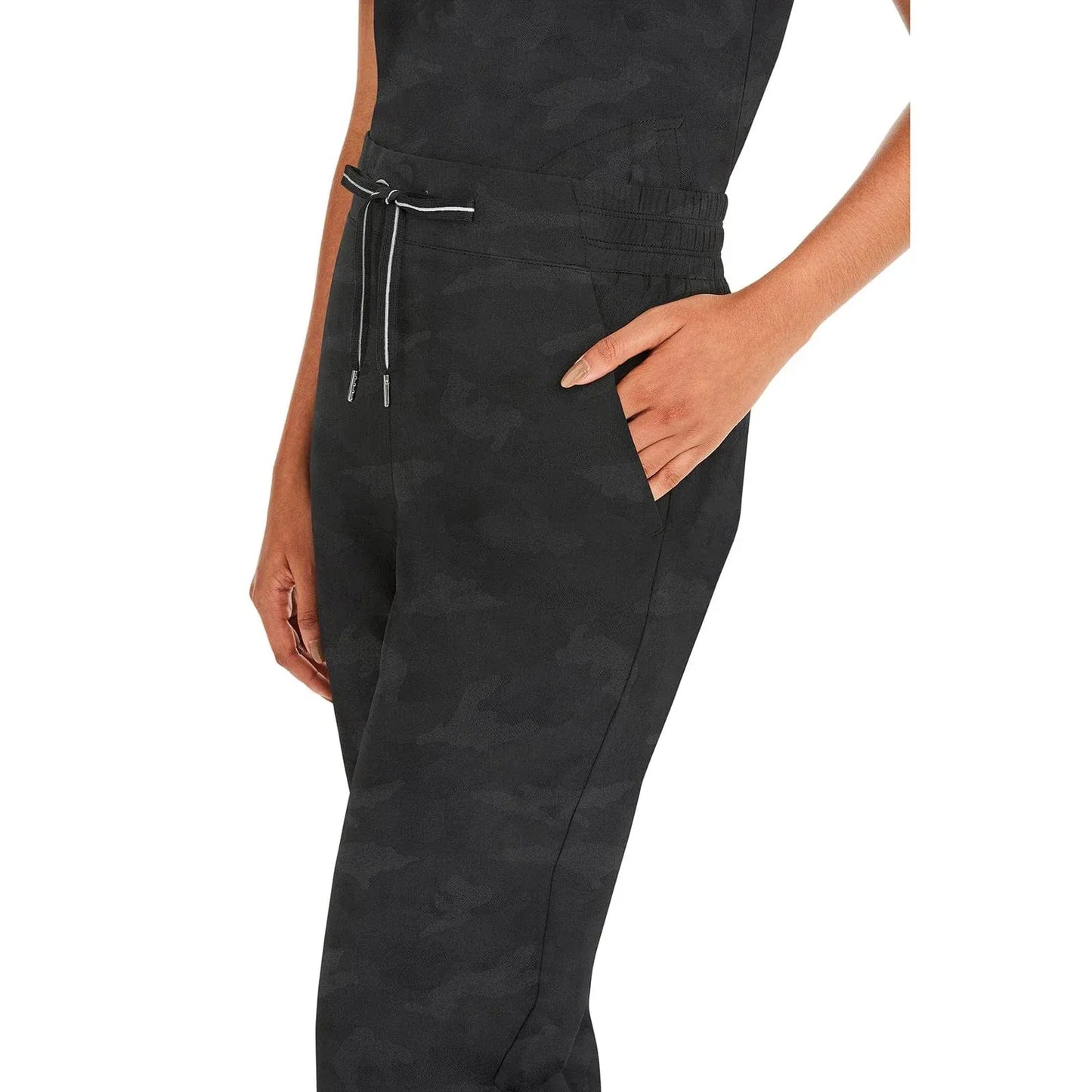 Healing Hands Purple Label Scrubs 9350 Tate Jogger Camo Pant Women Black
