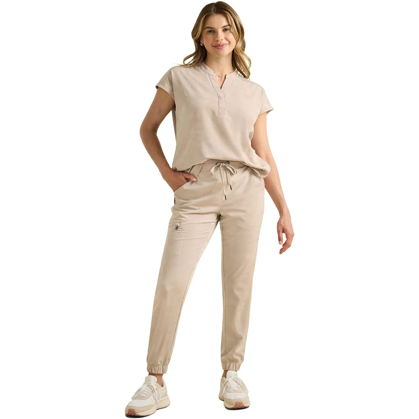 Healing Hands Purple Label Scrubs 9350 Tate Jogger Camo Pant Women Khaki
