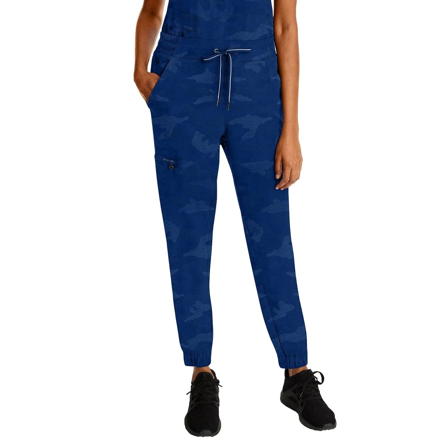 Healing Hands Purple Label Scrubs 9350 Tate Jogger Camo Pant Women Navy
