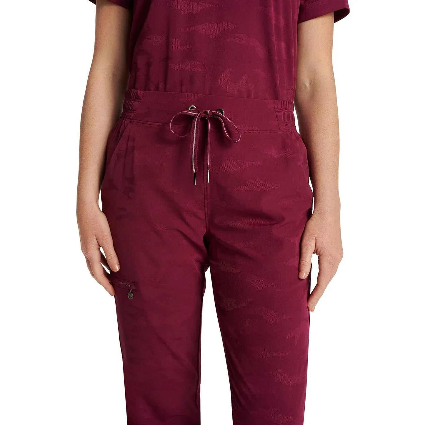 Healing Hands Purple Label Tate Jogger Camo Pant 9350 – Women’s Scrub Pants Wine