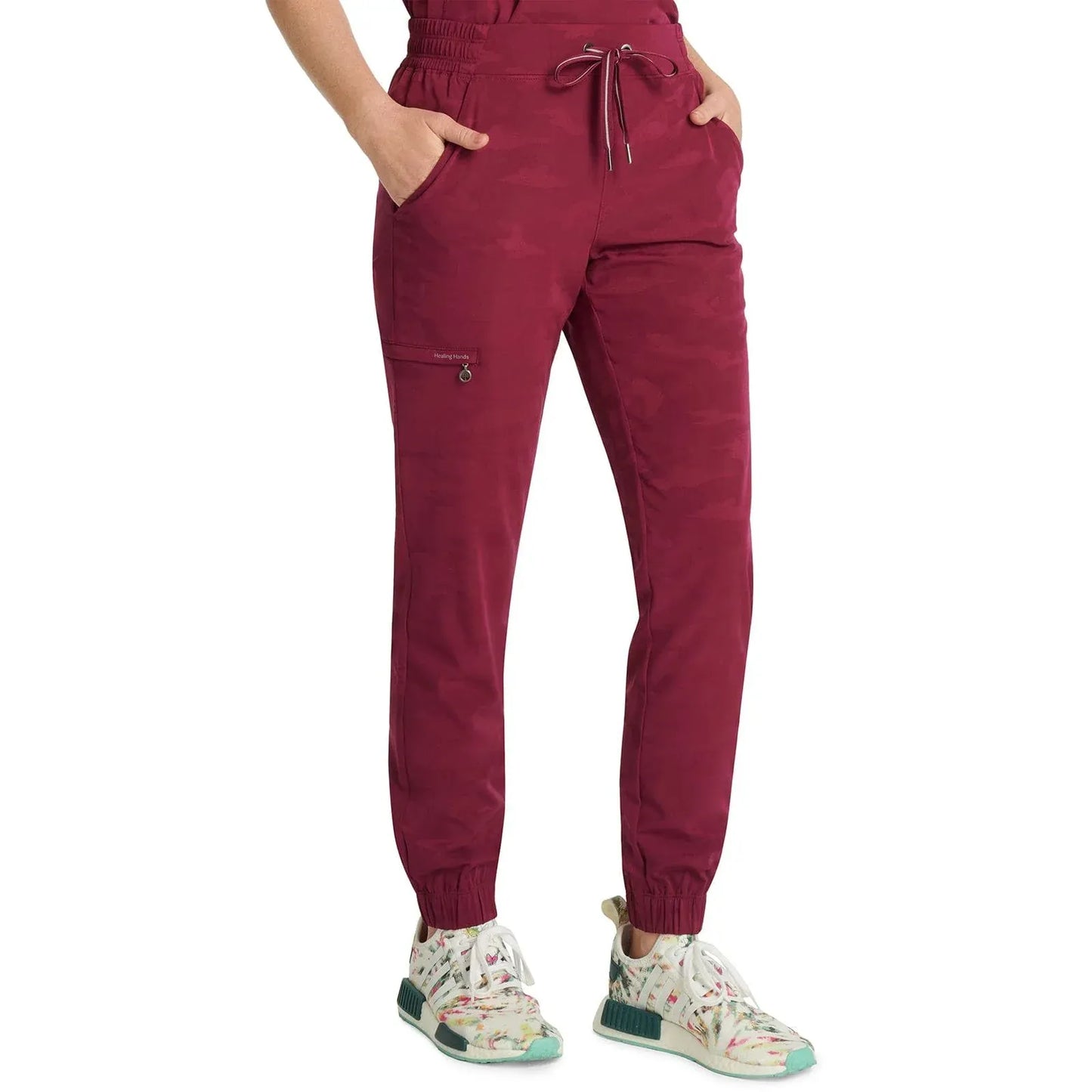 Healing Hands Purple Label Tate Jogger Camo Pant 9350 – Women’s Scrub Pants Wine