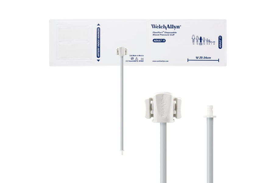 Hillrom - Welch Allyn Soft Disposable FlexiPort Cuff - One-Tube, Bayonet, Adult, Size 11, 25-34 cm