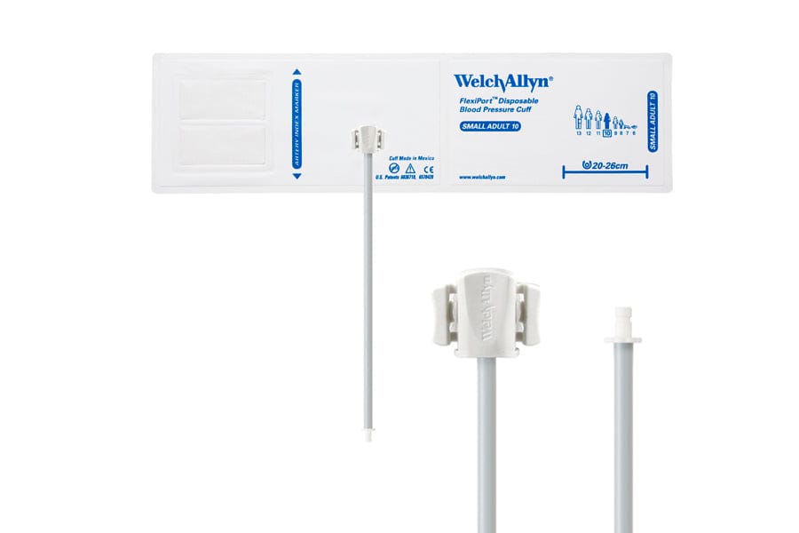 Hillrom - Welch Allyn Soft Disposable FlexiPort Cuff - One-Tube, Bayonet, Small Adult, Size 10, 20-26 cm