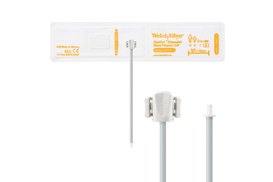 Hillrom - Welch Allyn Soft Disposable FlexiPort Cuff - One-Tube, Bayonet, Small Infant, Size 6, 7-10 cm