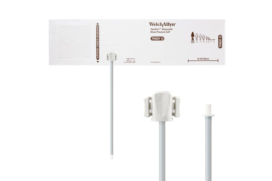 Hillrom - Welch Allyn Soft Disposable FlexiPort Cuff - One-Tube, Bayonet, Thigh, Size 13, 40-55 cm