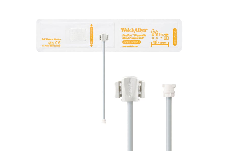 Hillrom - Welch Allyn Soft Disposable FlexiPort Cuff - One-Tube, Locking, Small Infant, Size 6, 7-10 cm