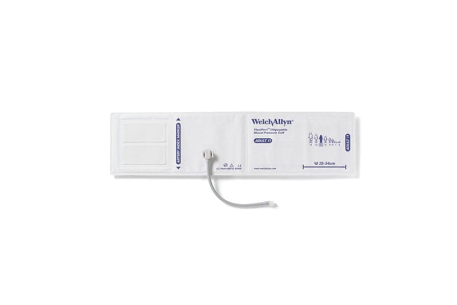 Hillrom - Welch Allyn Soft Disposable FlexiPort Cuff - One-Tube, Screw, Adult, Size 11, 25-34 cm