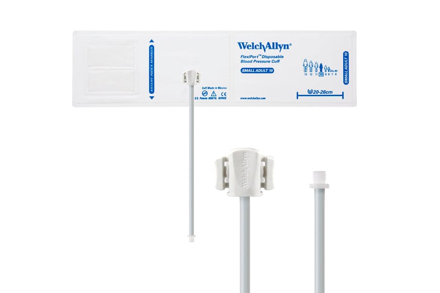 Hillrom - Welch Allyn Soft Disposable FlexiPort Cuff - One-Tube, Screw, Small Adult Disposable Cuffs Size 10