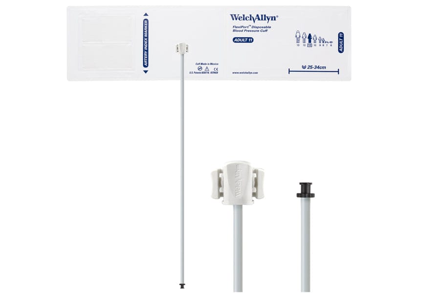 Hillrom - Welch Allyn Soft Disposable FlexiPort Cuff - One-Tube, Tri-Purpose, Adult, Size 11, 25-34 cm