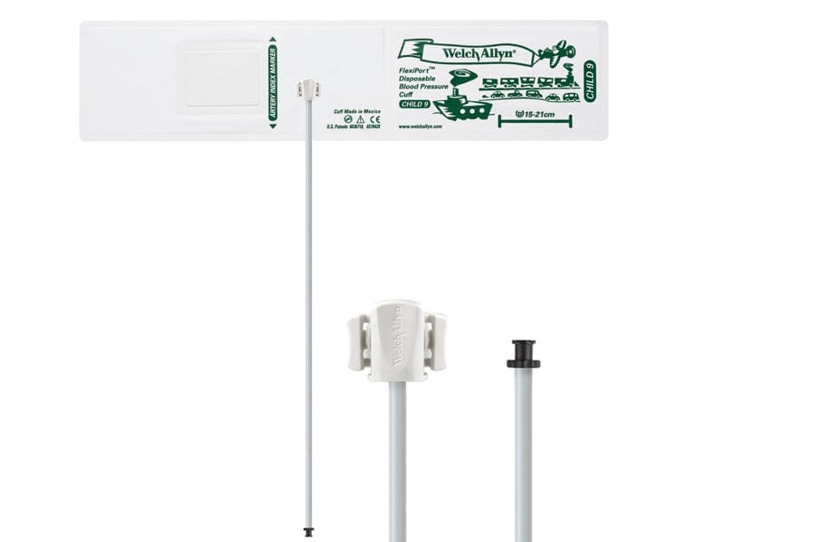 Hillrom - Welch Allyn Soft Disposable FlexiPort Cuff - One-Tube, Tri-Purpose, Child, Size 9, 15-21 cm
