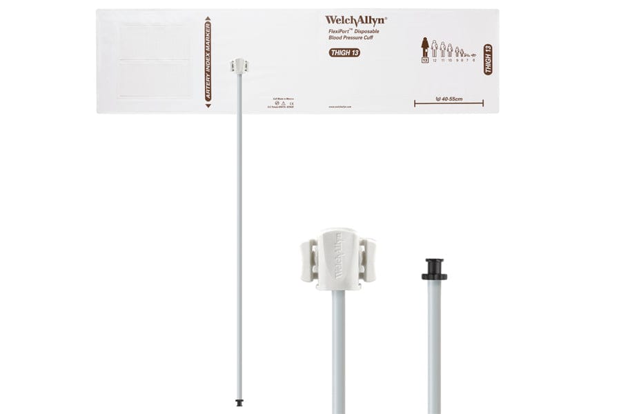 Hillrom - Welch Allyn Soft Disposable FlexiPort Cuff - One-Tube, Tri-Purpose, Thigh, Size 13, 40-55 cm