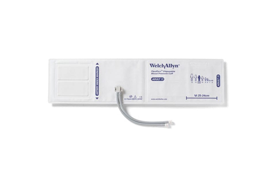Hillrom - Welch Allyn Soft Disposable FlexiPort Cuff - Two-Tube, Screw, Adult, Size 11, 25-34 cm