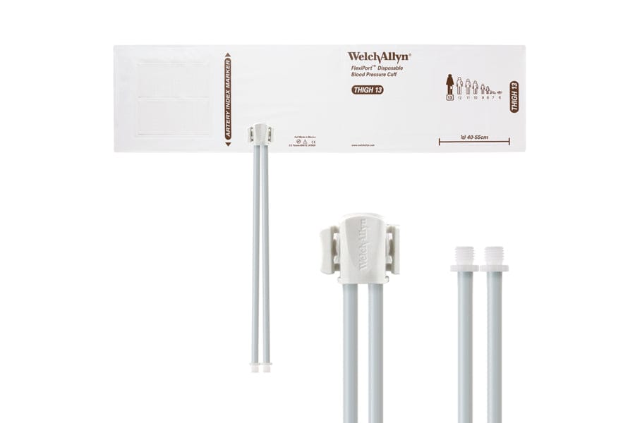 Hillrom - Welch Allyn Soft Disposable FlexiPort Cuff - Two-Tube, Screw, Thigh, Size 13, 40-55 cm
