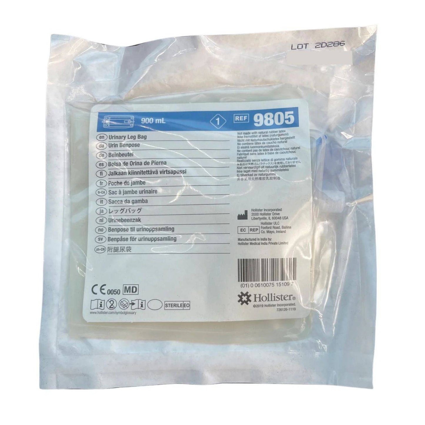Hollister Extended Wear Urinary Leg Bag - Sterile