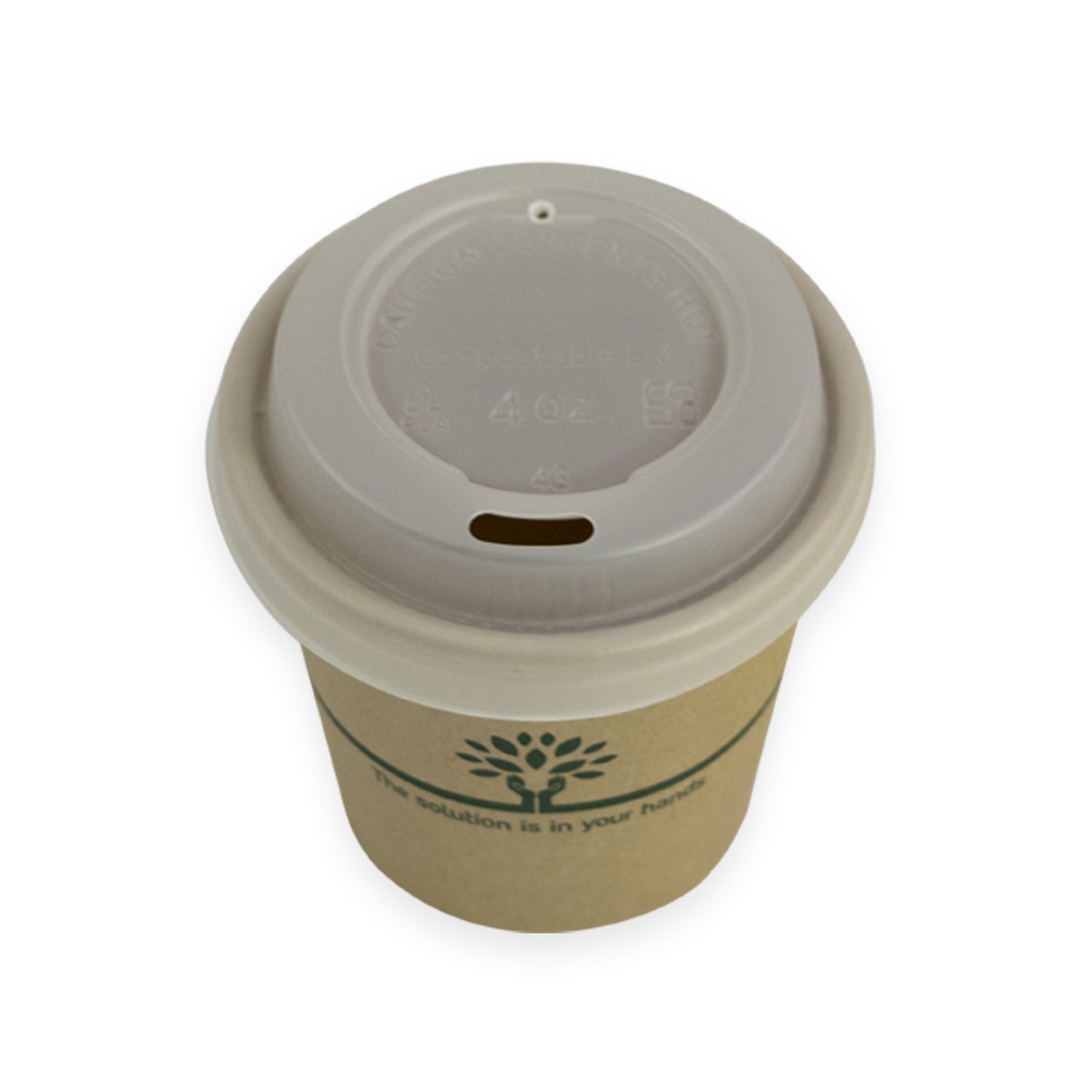 Sustain Disposable Cups Hot Cup Lid PLA White 4oz
