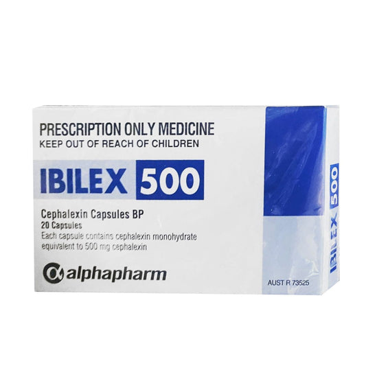 Alphapharm Antibiotics Ibilex 500mg Capsules - Cefalexin Monohydrate