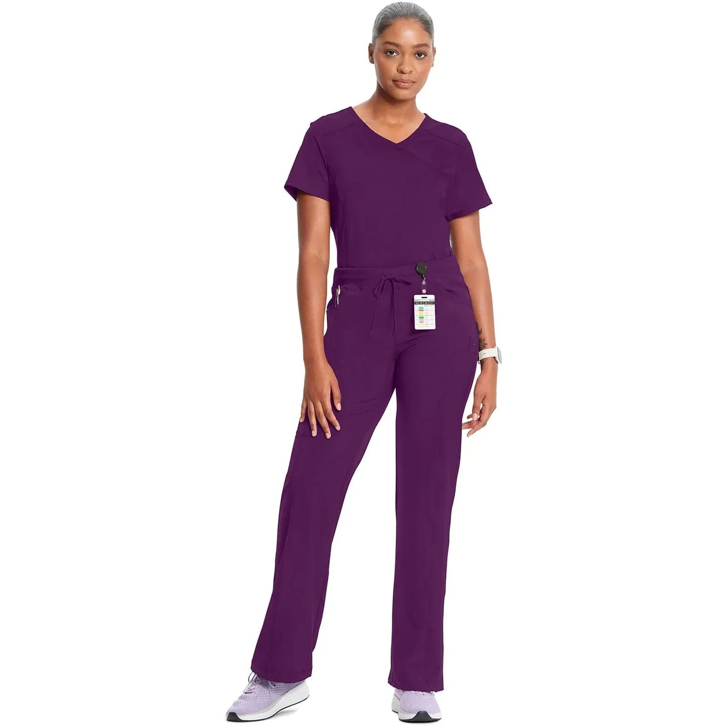 Cherokee Scrubs Pants Cherokee Infinity 1123A Scrubs Pants Womens Drawstring Eggplant