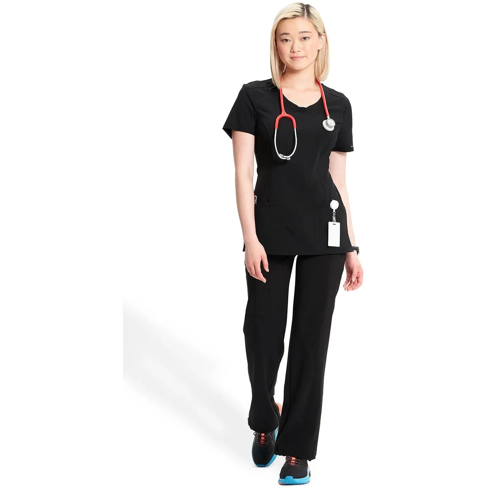 Cherokee Scrubs Top Cherokee Infinity 2624A Scrubs Top Women's Round Neck Black