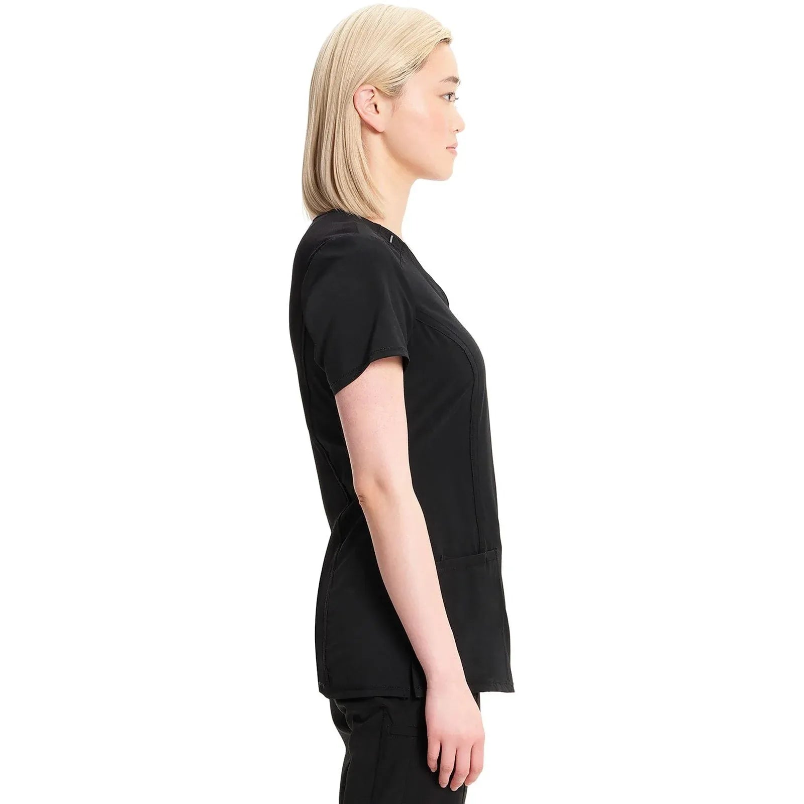 Cherokee Scrubs Top Cherokee Infinity 2624A Scrubs Top Women's Round Neck Black