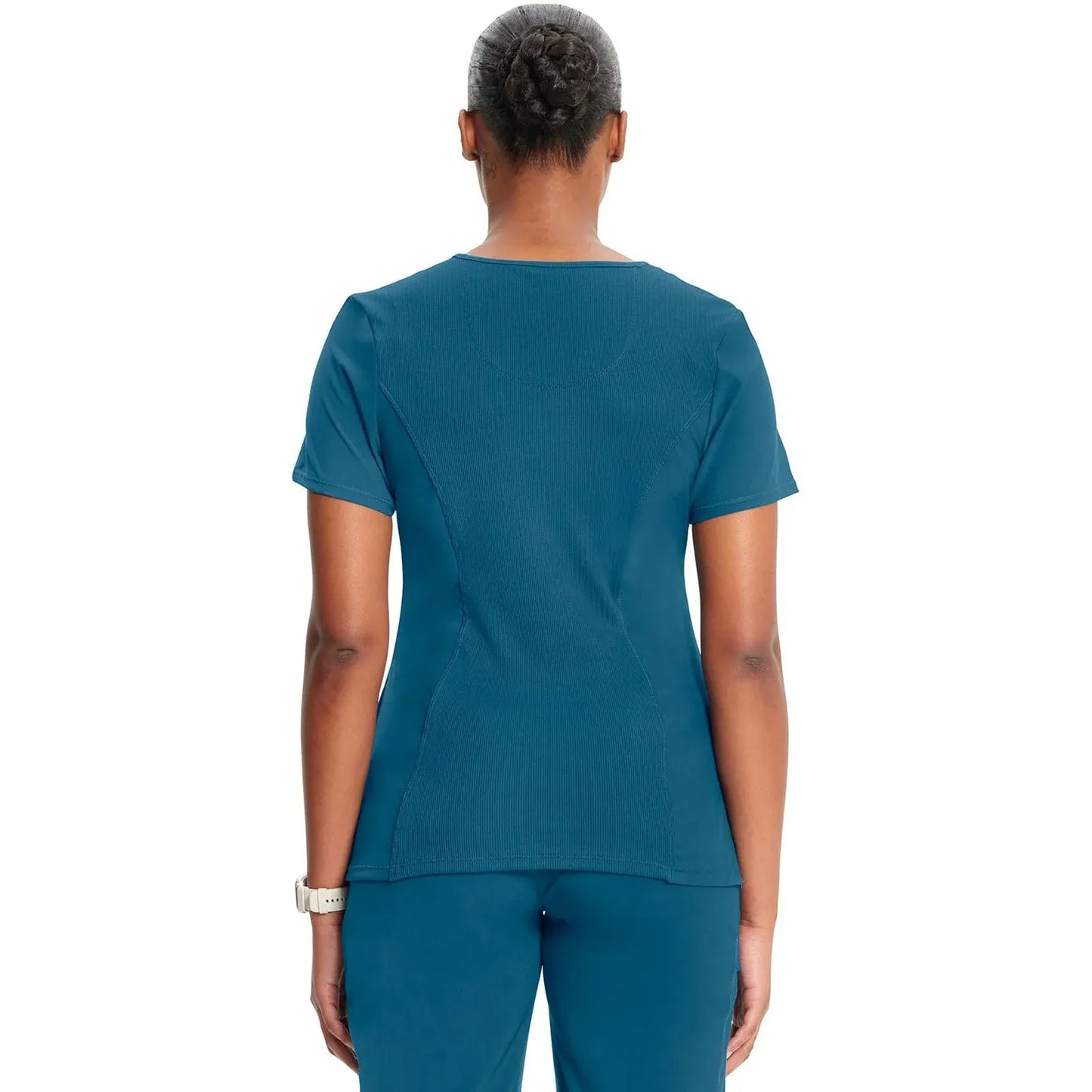 Infinity 2624A Scrubs Top Women's Round Neck Caribbean Blue