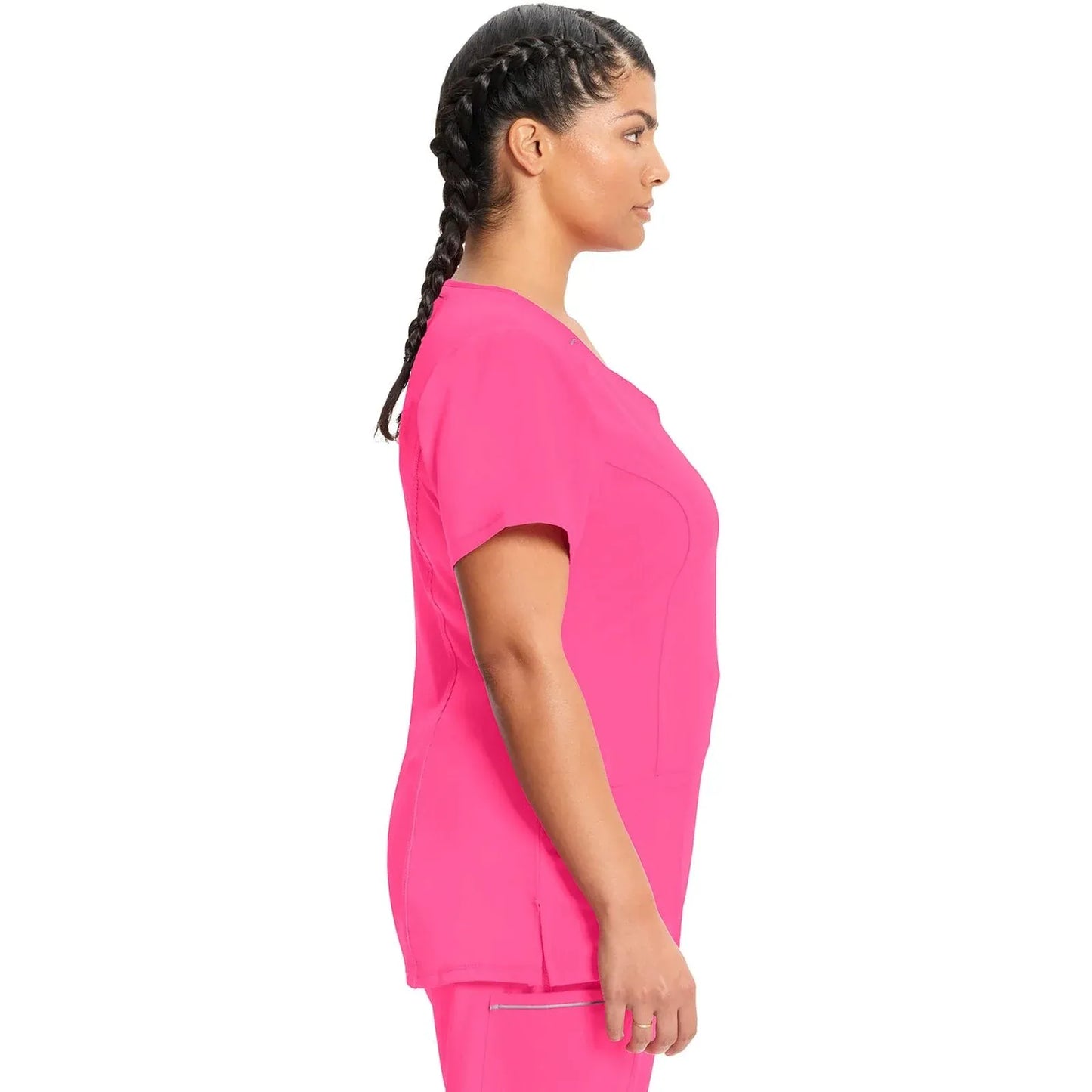 Infinity 2624A Scrubs Top Women's Round Neck Carmine Pink