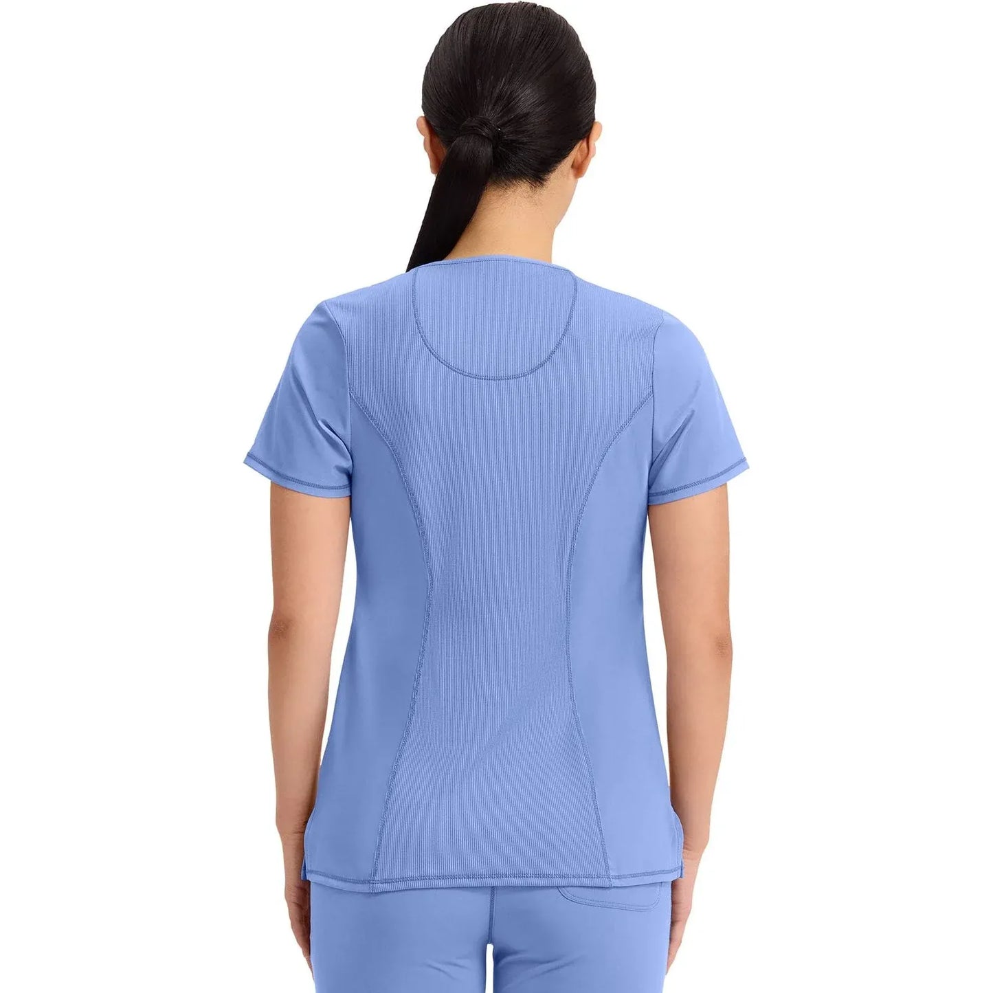 Infinity 2624A Scrubs Top Women's Round Neck Ceil Blue