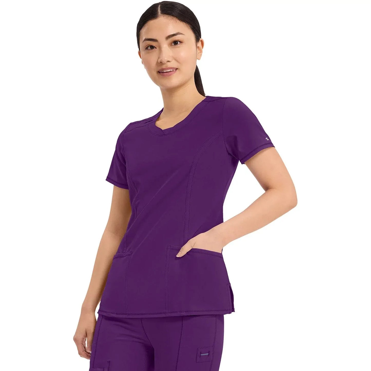 Infinity 2624A Scrubs Top Women's Round Neck Eggplant