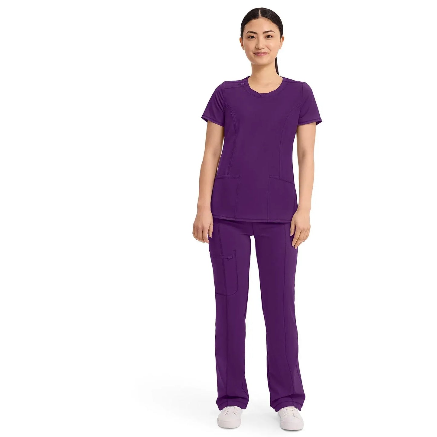 Infinity 2624A Scrubs Top Women's Round Neck Eggplant
