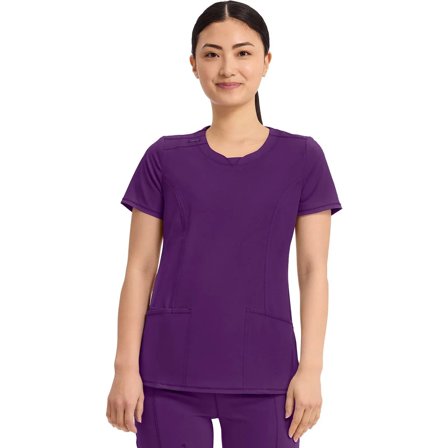 Infinity 2624A Scrubs Top Women's Round Neck Eggplant