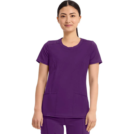 Infinity 2624A Scrubs Top Women's Round Neck Eggplant