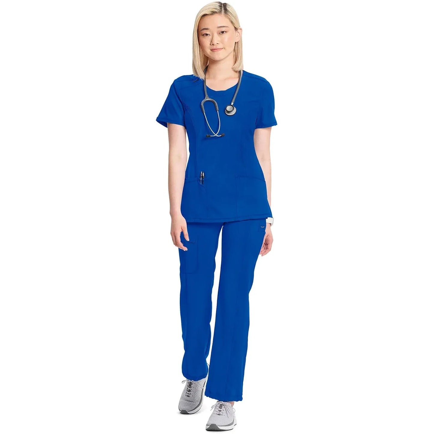 Infinity 2624A Scrubs Top Women's Round Neck Galaxy Blue