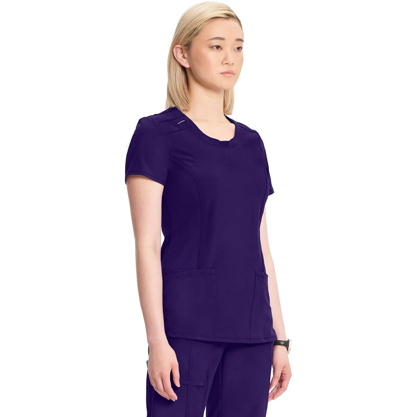 Infinity 2624A Scrubs Top Women's Round Neck Grape