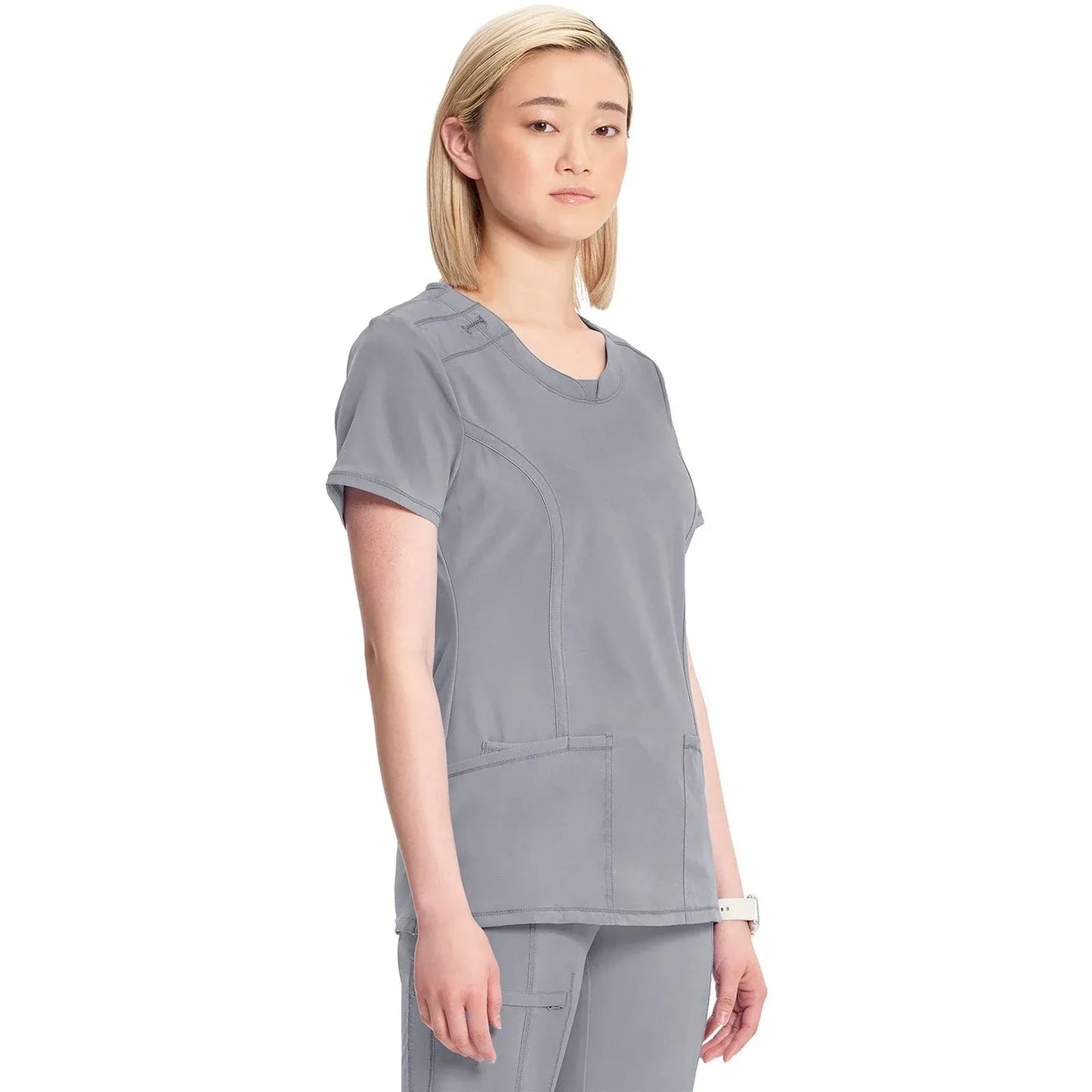 Infinity 2624A Scrubs Top Women's Round Neck Grey