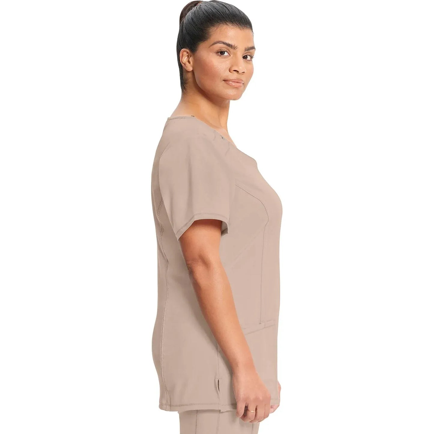 Infinity 2624A Scrubs Top Women's Round Neck Khaki